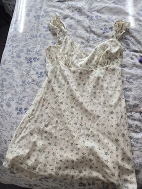 Princess Polly Cream Floral Slip Dress with Ruffled Straps